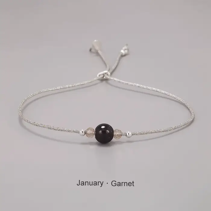 Bracelet en pierre de naissance fait à la main pour filles et femmes, corde tressée en pierre nature