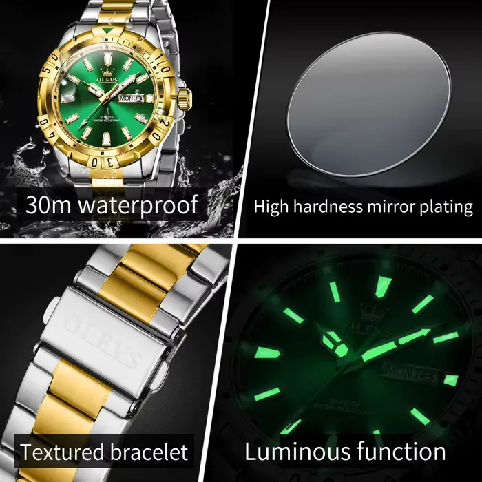 Montre-bracelet à quartz OLEVS 5560 de marque haut de gamme pour hommes