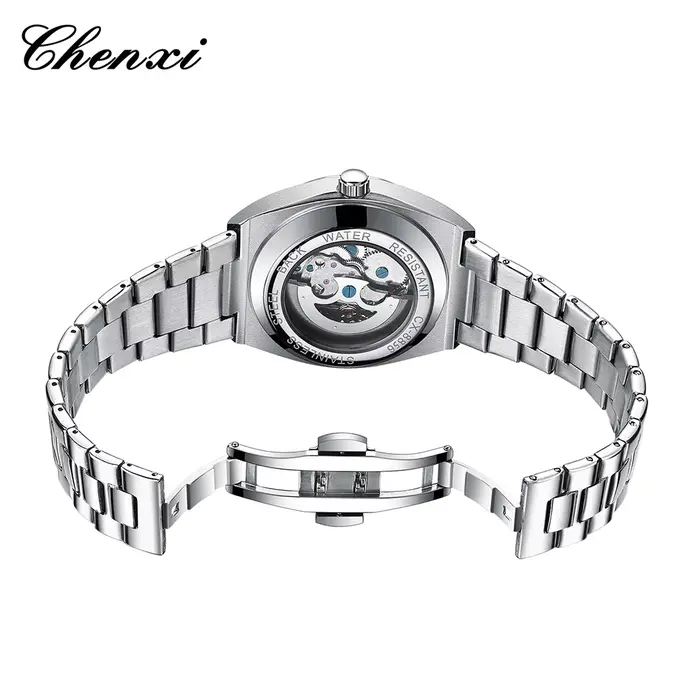 Montres-bracelets mécaniques en acier inoxydable pour hommes