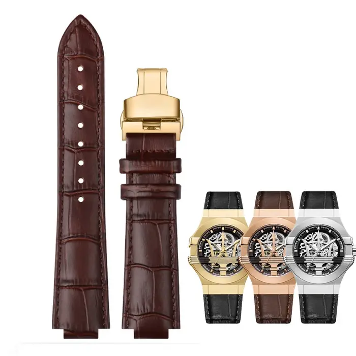 Bracelet de montre Trident en cuir véritable pour hommes et femmes occasions spéciales sport élégance robustesse