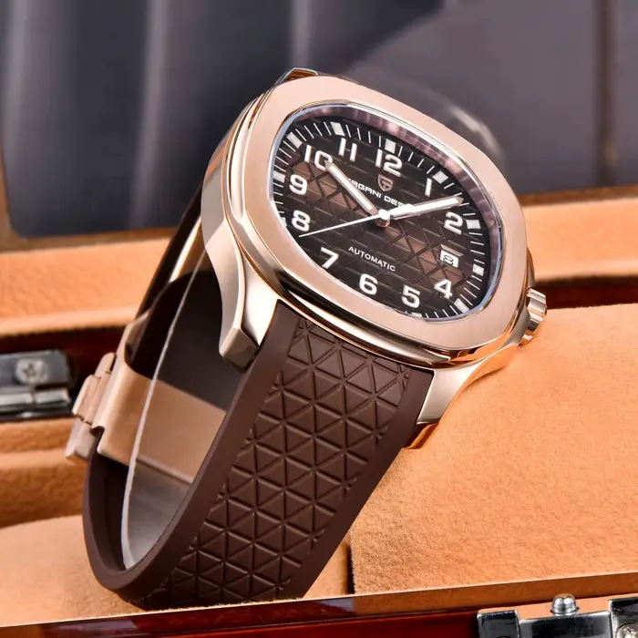 Nouvelle montre homme or rose pagani design montre automatique acier inoxydable occasion spéciale résistante à l'eau quartz robuste élégante à offrir