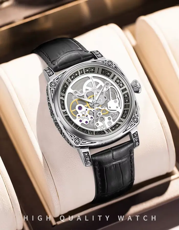 Montre polyvalente de luxe léger au design sculpté rétro pour hommes
