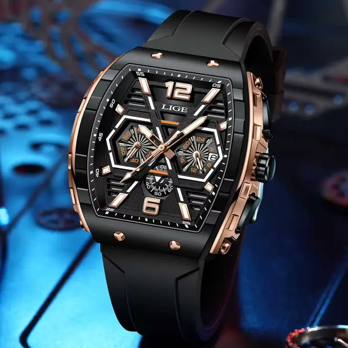 Relogio Mascul37LIGE-Montre-bracelet à quartz étanche pour homme