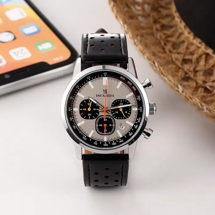 INCASEDA chronographe 42mm mouvement à quartz multifonctionnel série de luxe pour hommes montre
