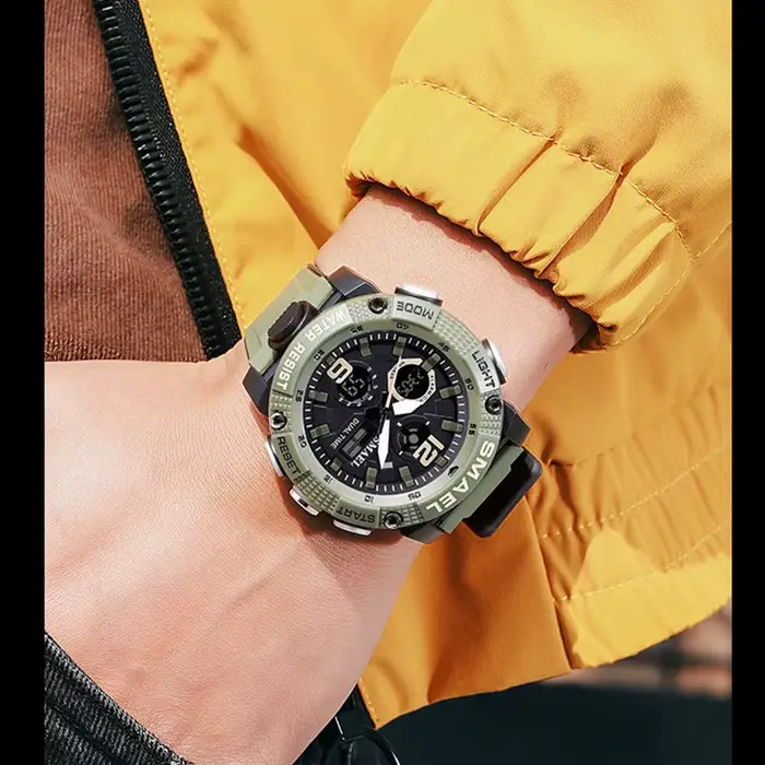 Montres de Sport étanche 50M SMAEL montre de luxe de marque supérieure réveil pour homme numérique 8039