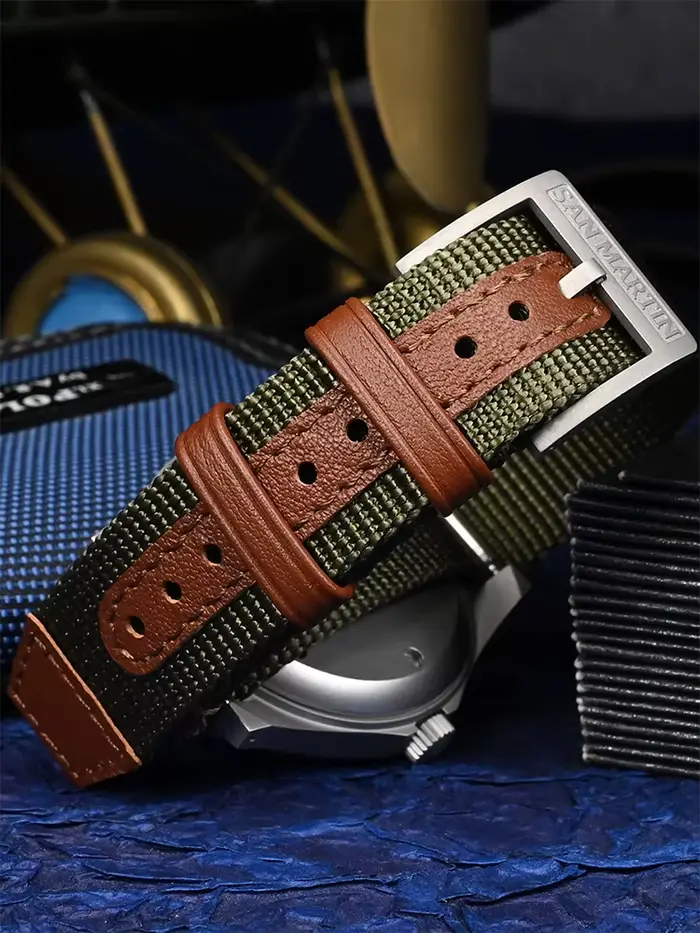 San Martin 38mm NH35 champ montres automatiques pour hommes Montre-bracelet horloge mécanique Simple pilote étanche 10ATM Montre SN0137