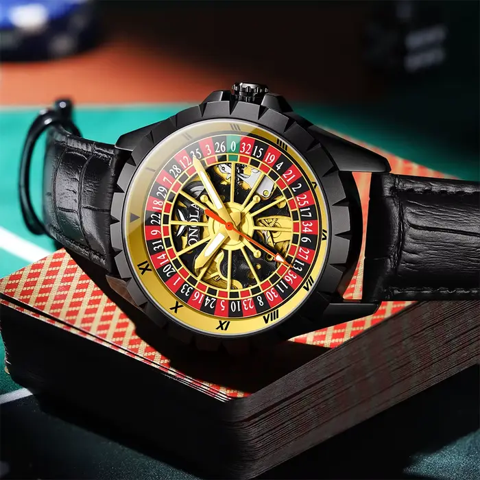 ONOLA nouvelle marque Design hommes montres mécaniques créatif cadran rotatif Roulette montre automatique