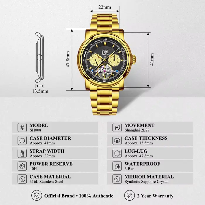 Montre Shanghai 41mm 1963 pour homme