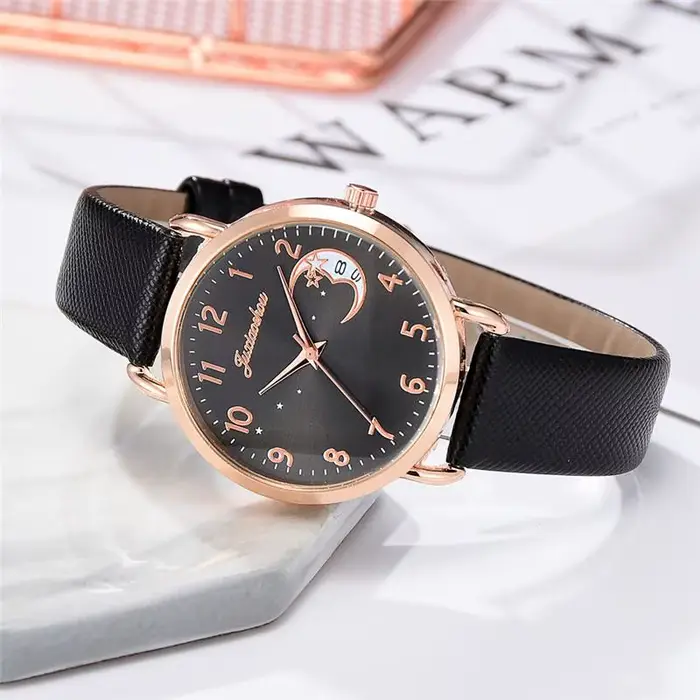 Montre blanche à Quartz en cuir pour femmes