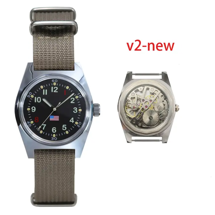 Montre mécanique rétro pour homme de style Union Jack 8120 36 mm avec mouvement manuel. Fabriqué en Chine et disponible en gros.