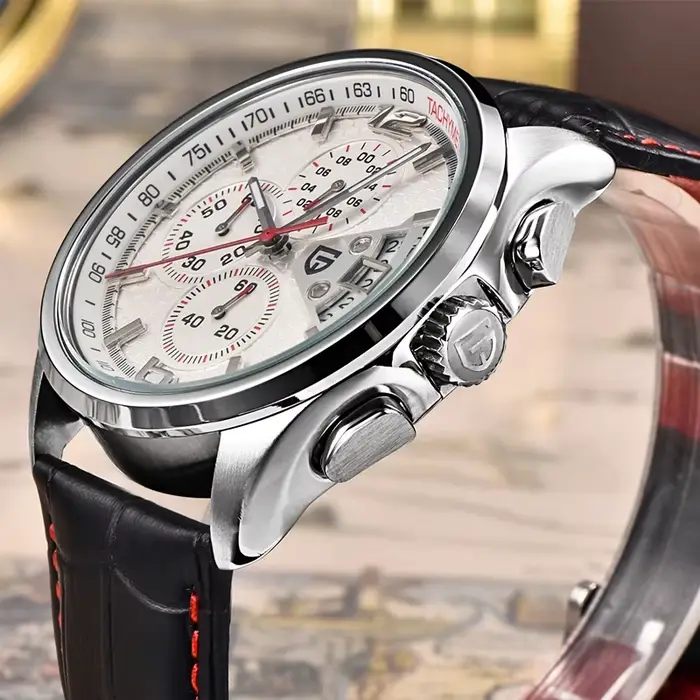 Montre Pagani Design homme quartz chronographe résistante à l'eau pour occasions formelles et activités de plein air