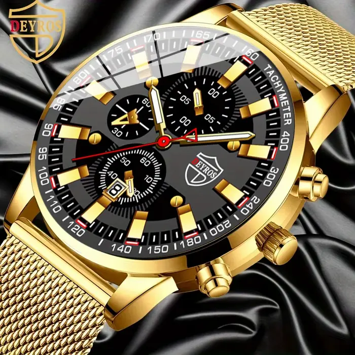 Montre de luxe pour hommes, affichage de la Date, montre à Quartz en alliage, montre-bracelet décont