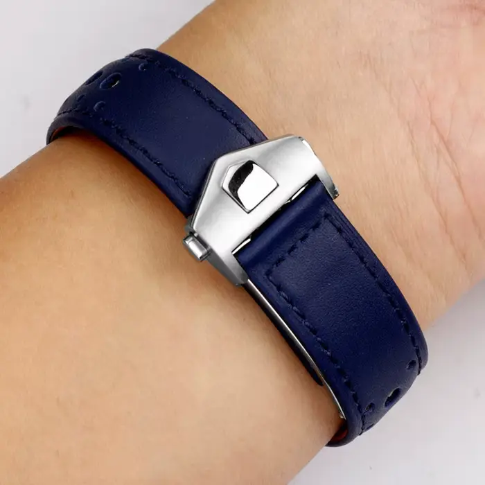 Bracelet de montre-bracelet en cuir véritable pour homme
