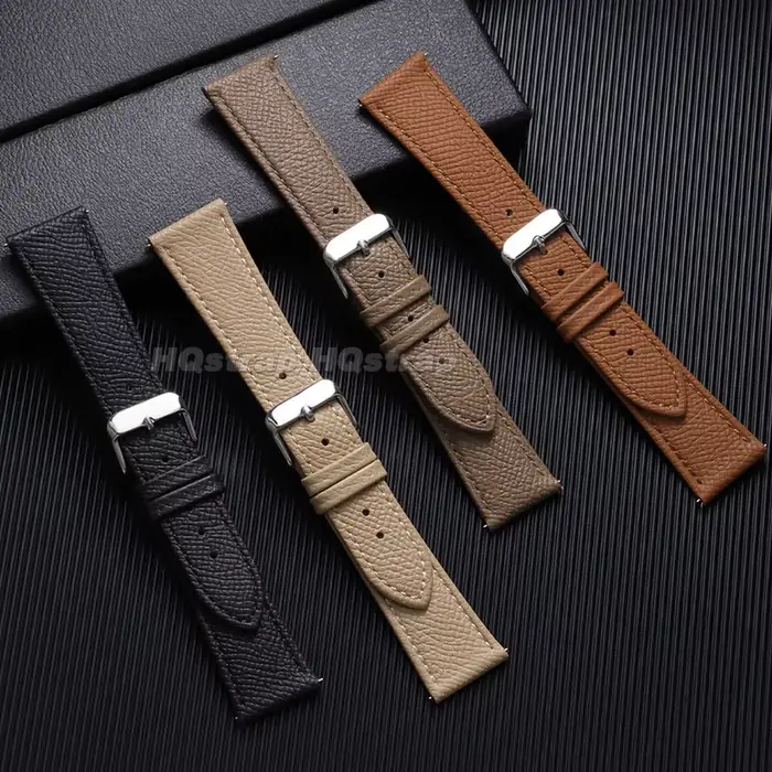 Bracelet de montre en cuir grainé 18mm 19mm 20mm 21mm 22mm à dégagement rapide