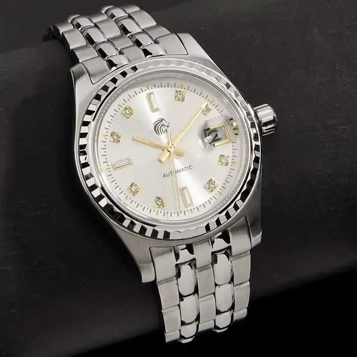 Montre mécanique de luxe pour homme, bracelet en acier massif, verre saphir, montre-bracelet de marq