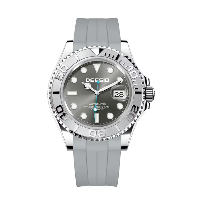 Deesio montre mécanique automatique hommes de luxe en acier inoxydable calendrier montre-bracelet étanche
