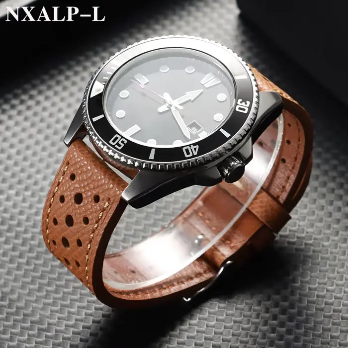 Bracelet de montre en cuir de vache à dégagement rapide pour Seiko pour Omega