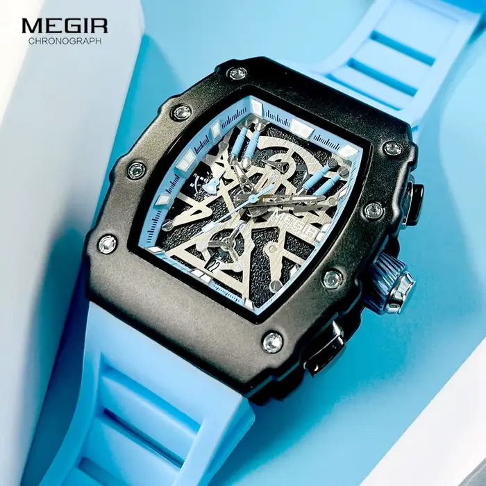 Montre-bracelet MEGIR Quartz avec Chronographe et Date Automatique pour Hommes Occasions Spéciales Robuste et Élégante
