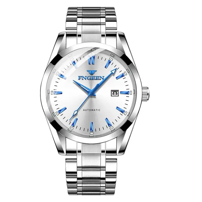 FNGEEN luxe hommes montres montre-bracelet Date haute qualité étanche automatique creux mécanique