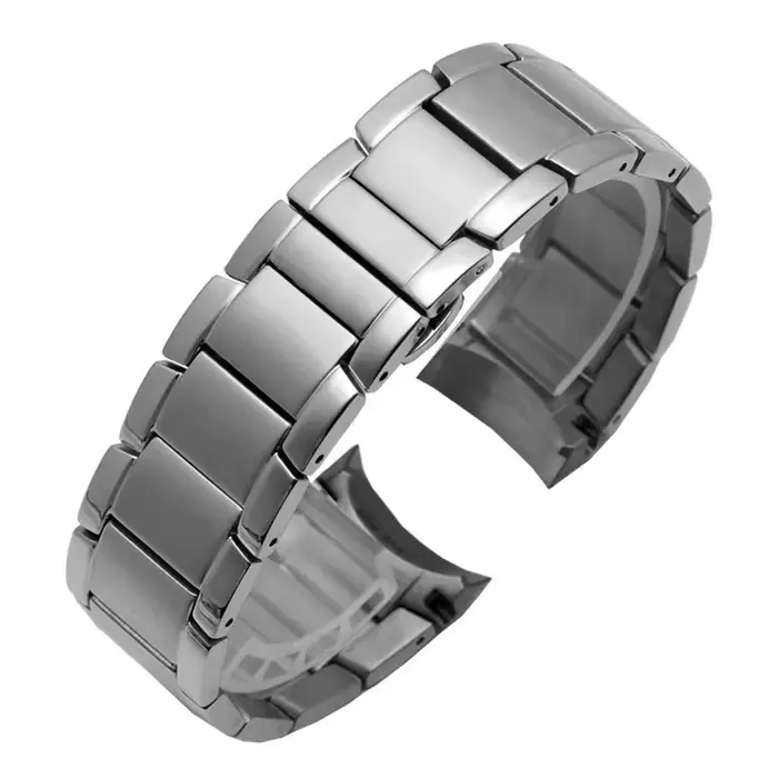 Bracelet en acier inoxydable massif à extrémité incurvée de 22mm