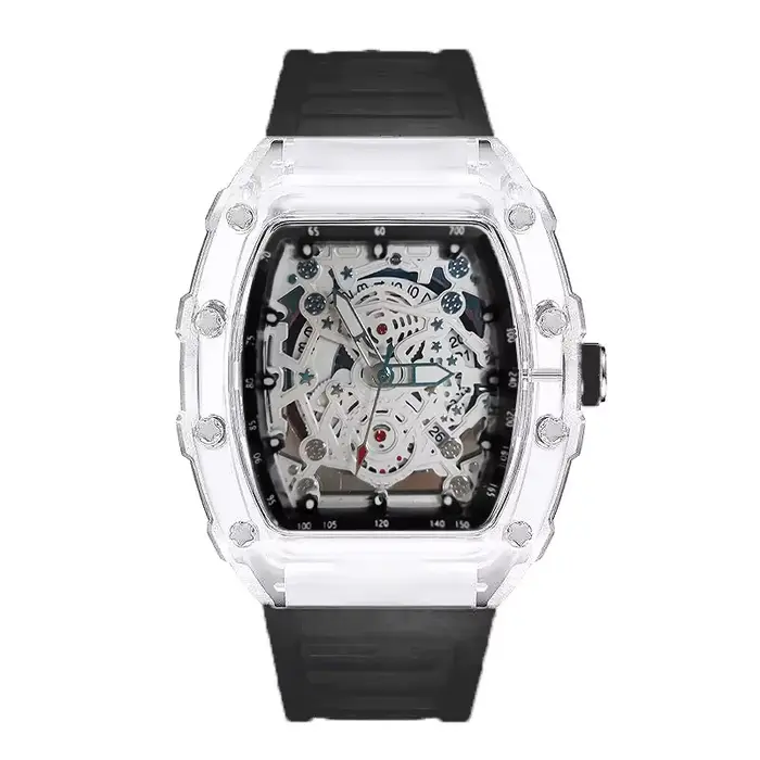 Hommes montre sport personnalité tendance Quartz montre-bracelet Transparent étanche mâle mode horlo