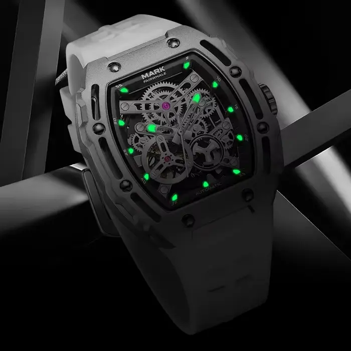 Mark Fairwhale 6700 nouvelles montres mécaniques pour hommes montre-bracelet automatique pour Tourbillon squelette conception étanche montre de mode