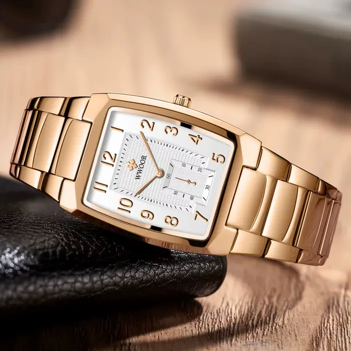 Montre de luxe carrée à quartz pour hommes