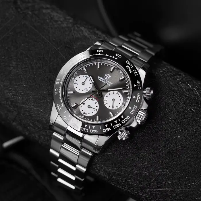 Montre en acier inoxydable avec lunette céramique lumineuse à quartz pour homme résistante à l'eau occassions spéciales plongée sport luxe