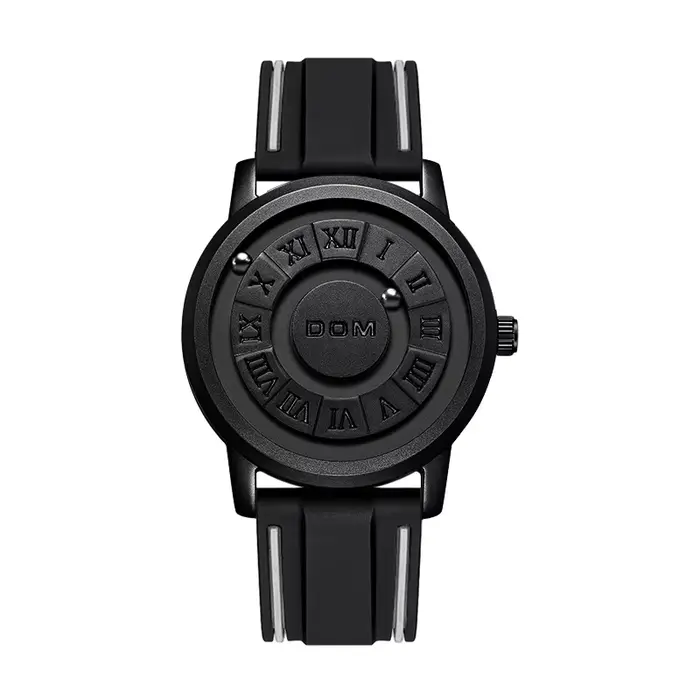 DOM 1345 montre à Quartz pour hommes personnalité de la mode créative boule magnétique conception rotative