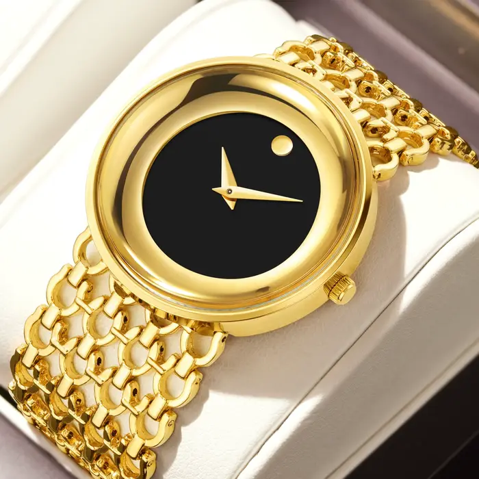YaLaLuSi Montre à quartz minimaliste pour femme avec grand cadran