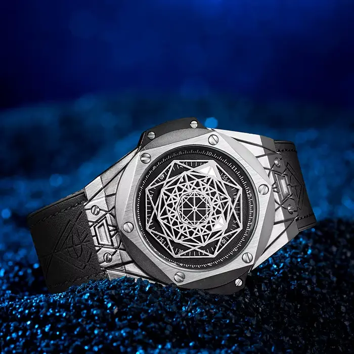 Montre à quartz étanche en or pour homme