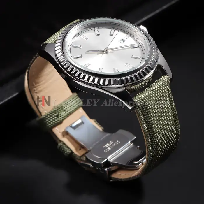 Bracelet de montre en tissu voile 20mm 22mm pour Omega pour Seiko Business boucle papillon en Nylon étanche hommes