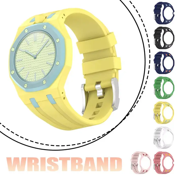 Bracelet de montre en silicone intégré confortable et résistant pour Swatch Royal P et autres montres intelligentes occasions sportives et quotidiennes