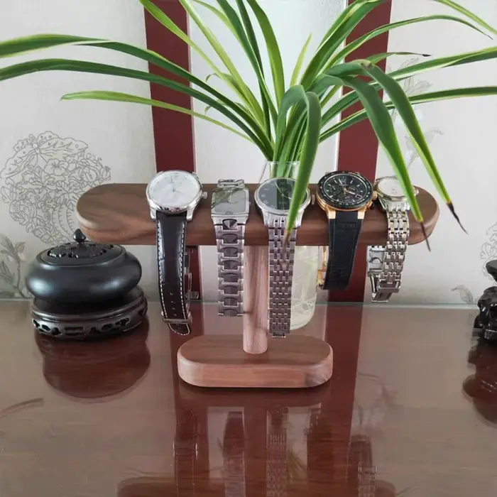 Support de montre en bois noyer multifonctionnel design rétro pour collection de montres à exposer occasions spéciales décoration maison