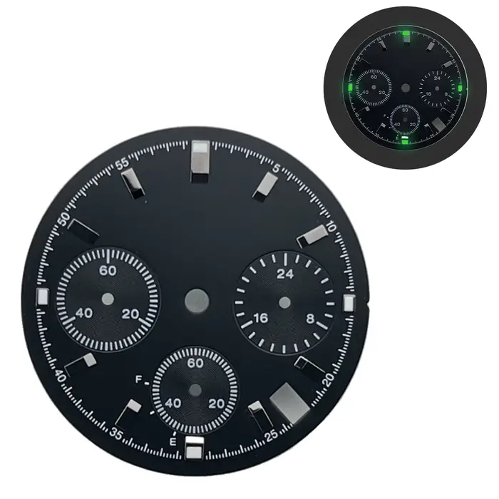29.5mm cadran de montre cadran S Prospex lumineux rayons du soleil chronographe cadran 6 aiguilles a