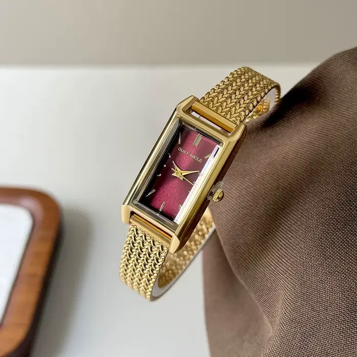 Montre femme pour filles Quartz Reloj Mujer argent bleu or vert Orologio dames montre-bracelet Simple Vintage Rectangle en forme d'horloge