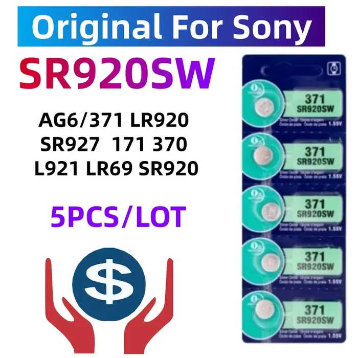 Original pour SONY AG6 371 SR920SW LR920 SR927 171 370 L921 LR69 SR920 piles bouton pour montre jouets pile à distance