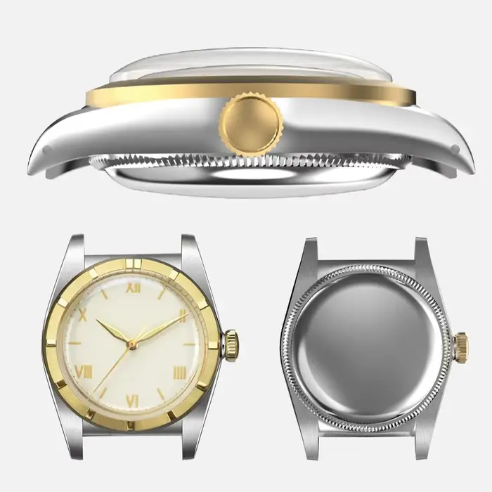 Hestur montre pour hommes pour mouvement mécanique automatique PT5000/SW200 cristal bulle dos 36mm Couple Simple Antique peau de vache 10bar