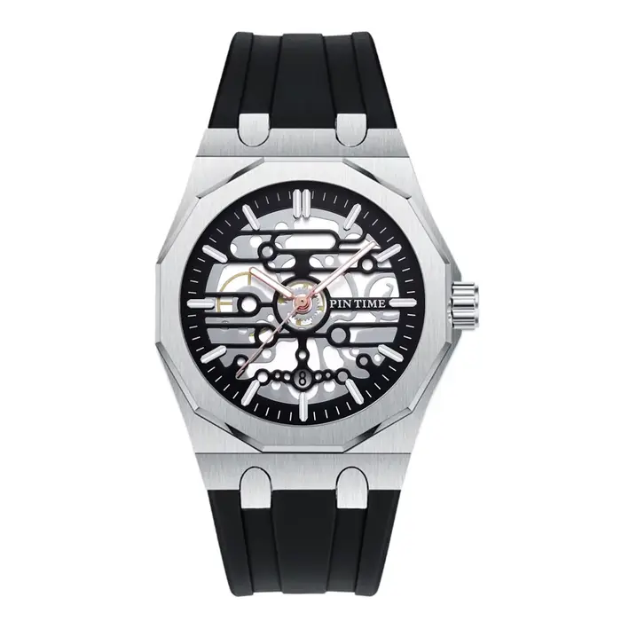 Montre à quartz pour homme, fabriquée avec un mouvement à quartz, boîtier à 12 côtés avec surface aj