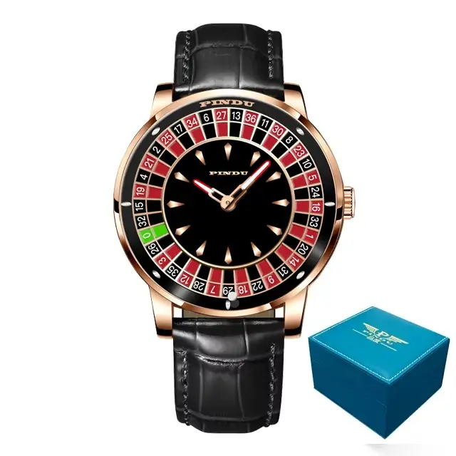 PINDU Design Montre NH35A montres mécaniques automatiques Las Vegas Roulette diamant pointeur lumine