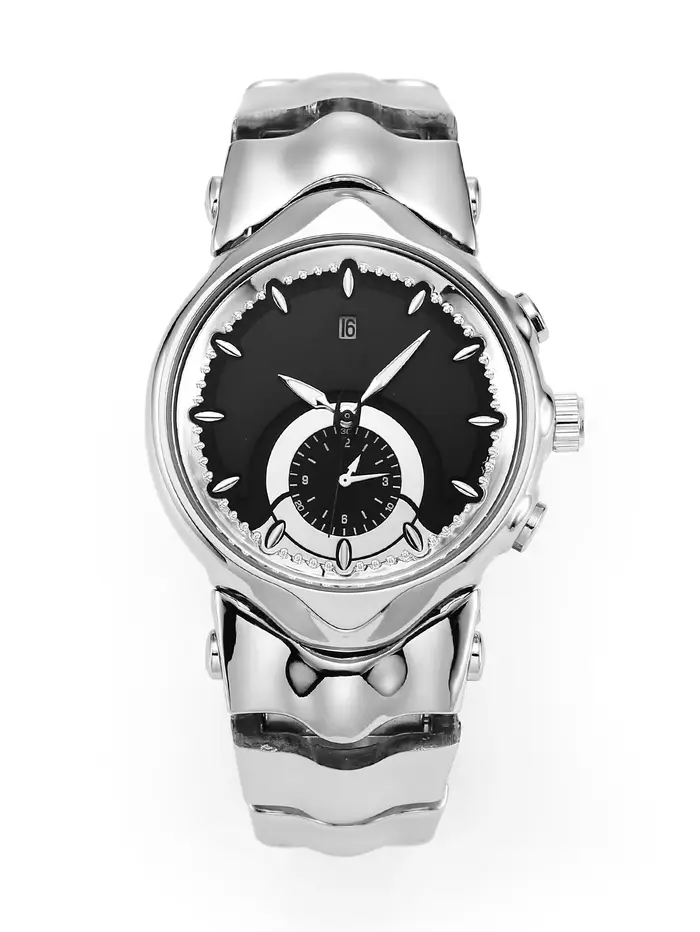 Montre pour homme à cadran bicolore avec bracelet unique en acier inoxydable rétro et haut de gamme