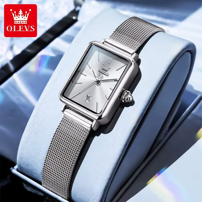 OLEVS 3692 montre à Quartz originale avec boîte-cadeau pour femme Ultra mince mode Simple carré Auto