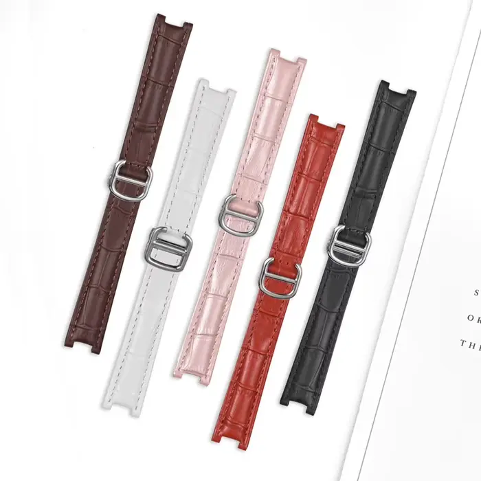 Bracelet de montre en cuir véritable pour montres traditionnelles avec boucle papillon en acier inoxydable pour hommes et femmes occasions spéciales