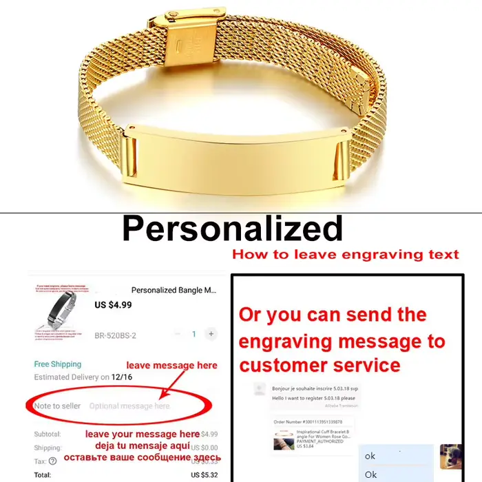 Bracelet en maille milanaise personnalisé pour femmes