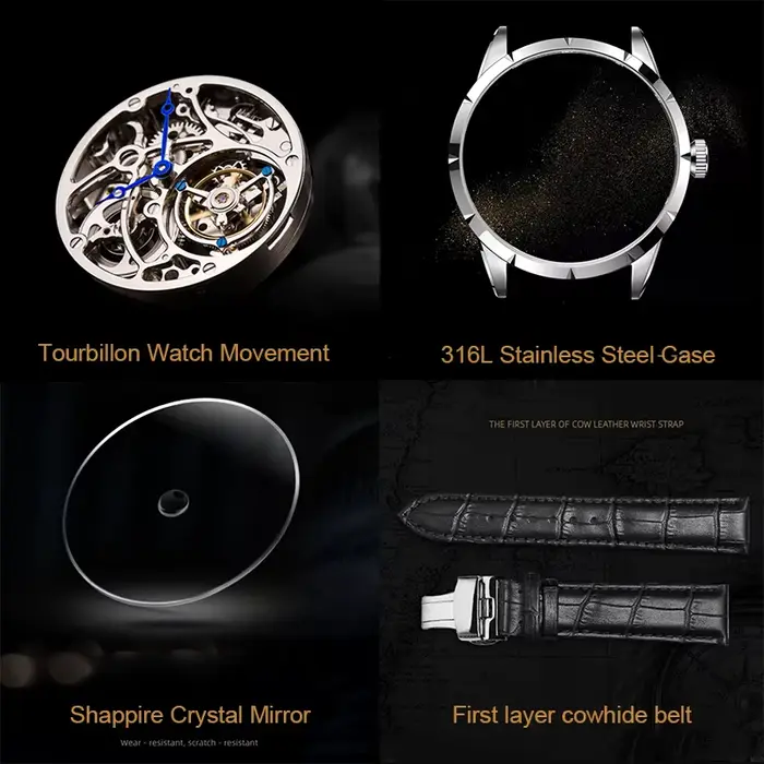 AESOP hommes volant Tourbillon mouvement mécanique automatique montres de luxe