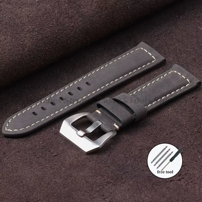 Bracelets de montre vintage en cuir véritable pour hommes et femmes, bracelet en cuir de vachette, P