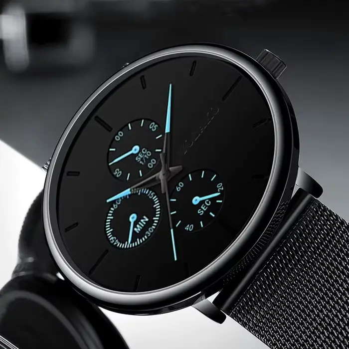 Montre homme Montre de luxe en acier inoxydable pour hommes