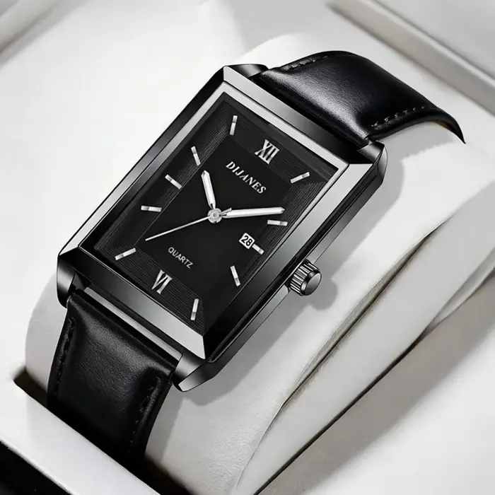 Top marque hommes montres mode Simple bracelet en cuir analogique Quartz