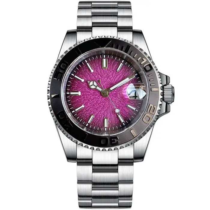 Tandorio Nouvelle Montre de Plongée Homme 40mm Verre Saphir Mouvement Automatique Japonais NH35A Reloj Hombre Date 20ATM Lunette Rotative Lumineuse