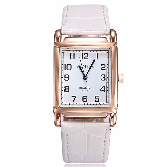 Nouvelles montres pour femmes carré or Rose montres de mode en cuir marque montres dames Montre à Qu